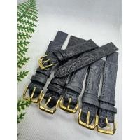 ราคา ขายสายนาฬิกาหนังจระเข้แท้สีเทาเข้ม แถมบัคเคิ้ลสีทอง (4231558232)