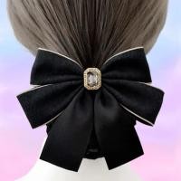 ราคา เน็ตติดผมสีดำ รุ่นโบว์ติดเพชร เรียบหรูดูแพง เน็ตคลุมผม (29559692966)