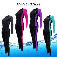 ราคา พร้อมส่ง 31624 ชุดว่ายน้ำผู้ใหญ่แบบ 2 ชิ้นแขนยาวขายาว ใส่ได้ทั้ง ญ ทอม ชุดว่ายน้ำแขนยาวขายาว (14199758565)