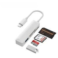 ราคา OTG Card Reader เครื่องอ่านการ์ด iOS/Type-C to USB/SD Card/TF Card/MS Card โอนถ่ายข้อมูล USB Memory Card (27037073634)