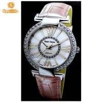 ราคา Royal Crown นาฬิกาข้อมือผู้หญิง สายหนังแท้ ประดับเพชร cz อย่างดี รุ่น 6116 -(Pink) (1184115801)