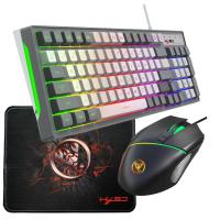 ราคา ใหม่ 96-Key Membrane Wired Keyboard Mouse Combo, RGB Backlit Keyboard, 7 สี Glowing Gaming Mouse 6400 DPI, Ergonomic Desktop Laptop Gaming Set (50400355455)