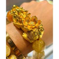 ราคา ัy80กำไลหินนำโชคไหมทอง+ไหมนาค ขนาด16มิล+ปี่เซียะเงินแท้ชุบทอง 6 เซน (27725871257)