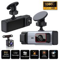 ราคา Dash Cam 3 Channel Driving Recorder 1080P FHD Night Vision Loop Recording Car Vehicle Video Recorder (25847194583)