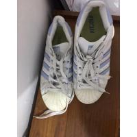 ราคา Putih Preloved Shoes 1 ADIDAS SUPERSTAR สีขาว สีฟ้า (28315264688)
