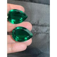 ราคา มรกต พลอย Columbia โคลัมเบีย Green Emerald very fine lab made PEAR shape 10x7 มม mm...4 กะรัต carats (2 เม็ด) (11074123834)