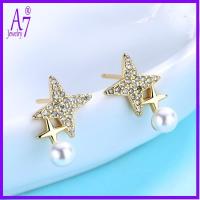 ราคา ต่างหูสตั๊ดเพชรดาวเคลือบทอง RXW1426 (26343318648)