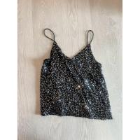 ราคา เสื้อสายเดี่ยว สีดำ ปักเลื่อมเงิน (41659207043)