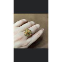 ราคา แหวนเงินแท้ พลอย ทองเหลืองชุบทอง แหวนทรงโบราณ (5115187115)