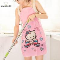 ราคา Seewin ทําอาหารเบเกอรี่ในครัวเรือนเช็ดกันน้ํา Oilproof งานบ้านทําความสะอาดห้องครัว Stuff Sanrio Hello Kitty พิมพ์การ์ตูนผ้ากันเปื้อน th (58050335538)