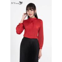 ราคา เสื้อเชิ้ตผ้าไหมผู้หญิงผูกโบว์ด้านหลัง IVY moda MS 17M8169 (19096532453)