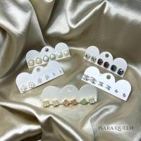 ราคา เซ็ตต่างหู ก้านเงินแท้ ต่างหูมุกล้อมเพชร ใบโคลเวอร์สี่แฉก แปดเหลี่ยมสามสี ccไข่มุก+เพชร ดอกไม้ขอบเงิน+ไข่มุกสลับเพชร (40767264764)