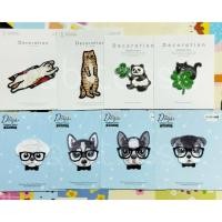 ราคา ตัวรีด สติ๊กเกอร์ ติดแมส ตกแต่ง DIY ลายน้องหมา แมว แพนด้า (4568607498)