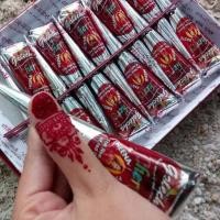 ราคา 1 โหล 12 ชิ้น เฮนน่าเพ้นมือ เฮนน่าใช้ทาเล็บ สีแดงเชอร์รี่ (27536815920)