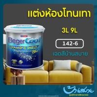 ราคา สีทาห้องนอน Beger ไดมอนชิลด์พลัสกึ่งเงา #142-6 (ขนาด 9ลิตร) ห้องนอน สีทาห้อง สีทาภายใน สีทาห้องนอนสีเทา ภายใน (8058761934)