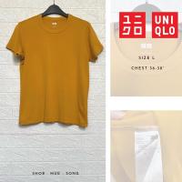 ราคา Uniqlo เสื้อยืด แขนสั้น สีพื้น สีเหลือง มือสอง (19907319277)