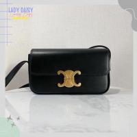 ราคา Celineกระเป๋าสะพายข้างสีดำ {Used Like New} Celine Style Triomphe Bag กระเป๋าสะพายผู้หญิง อะไหล่ทองวินเทจ (12177857860)