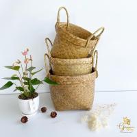 ราคา ตะกร้าสานเคลือบเงา ตะกร้าผักตบชวา ตะกร้าไม้สาน (13657951196)