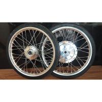 ราคา ชุดล้อเงิน #17 1.40x2 ดุมกระจกพร้อมยางนอกลายไฟ+ยางใน ใส่ MIO, FINO, NOUVO MX รุ่นจานดิส4 รู (27263676064)