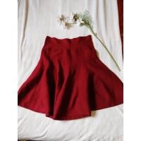 ราคา กระโปรงเอวสูงสีแดงเลือดหมู (41408552695)