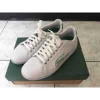 ราคา (ต่อรองได้จ้า) รองเท้าผ้าใบ lacoste แท้ 100% สีขาว มือสอง สภาพดี (1235612715)