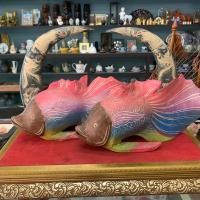 ราคา รูปปั้นปลาไม้แกะสลัก ไม้สักคู่แกะสลัก (27156264679)