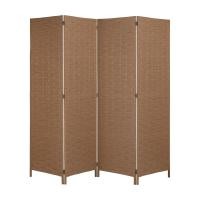 ราคา HomeHuk ฉากกั้นห้อง 4 บาน รุ่นซานย่า สูง 180 ซม. - สีน้ำตาล (41625574324)