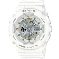 ราคา Casio Baby-G นาฬิกาข้อมือผู้หญิง สายเรซิ่น รุ่น BA-110GA-7A1 - สีขาว (283187536)
