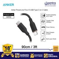 ราคา Anker Flow PowerLine III สาย USB Type C To C 100W 3ft 90cm สีดํา - A8552 (26558927113)