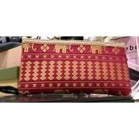 ราคา กระเป๋าสตางค์ ลายช้างไทย สีชมพู ผ้าปัก (41905839233)