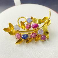 ราคา เข็มกลัดพลอยพม่า พลอยดิบ ทับทิม/นิหร่า (25450256213)