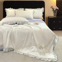 ราคา ผ้าห่มเย็น เย็บปักถักร้อยที่สวยงาม เรียบง่ายและสูง ผ้าห่มใยไหม 5 ฟุต 6.5 ฟุต 7 ฟุต ผ้านวมเย็น (29731860281)