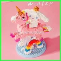 ราคา Sanrio Kawaii Cinnamoroll Micro Building Blocks Rainbow Unicorn 3D ประกอบมินิอิฐรูปของเล่นสำหรับของ (25930183091)