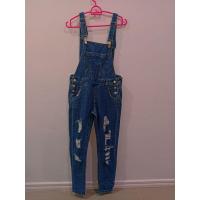 ราคา เอี๊ยมยีนส์ขายาว ขาดเซอร์ สไตล์แฟชั่น (41723026088)