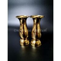 ราคา แจกัน ทองเหลือง แจกันทรงอ้วน สำหรับใส่ดอกไม้ ถวายพระ 4-7 นิ้ว (ราคาคู่ละ) (5701763676)