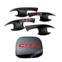 ราคา เบ้ารองมือเปิด+ครอบฝาถังน้ำ CITY ซิตี้ปี 2014-2019 สีดำด้านโลโก้แดง (10634849923)