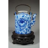 ราคา ปั้นชาหรือป้านชากระเบื้องจีนเก่า ขาวน้ำเงิน ขนาดน่ารัก (5158222467)