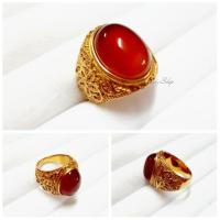 ราคา แหวนทองแกะลาย หัวหินธรรมชาติ [งานอิตาลี่แท้] (7036684199)