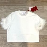 ราคา เสื้อครอป ขนนกสีขาว ฟรุ้งฟริ้ง ป้าย It’s me basic (10893565166)