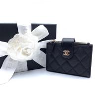 ราคา New Chanel Card Compact Wallet in Black Caviar Light GHW (4571649317)
