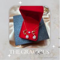 ราคา เซตสร้อยคอเพชรเม็ดเดียวสีทอง พร้อมต่างหู (23468414831)