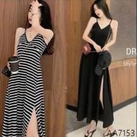 ราคา เดรสยาวผ้ายืดผ่าหน้า ผ้าแมงโก้ (6702601689)