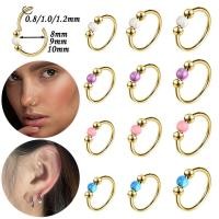 ราคา 1 PC 16/18/20G เจาะจมูกแหวนจมูกสแตนเลสโอปอล Septum แหวนเจาะ Gold Hoop ต่างหู 8/9/10 มม.หูกระดูกอ่อน Helix Daith เจาะสําหรับผู้หญิงและผู้ชาย (28533782214)
