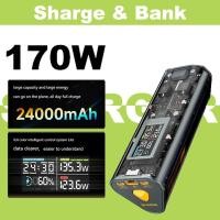 ราคา Sharge 170W 24000MAh แบตสํารองโปร่งใสพร้อมหน้าจอ IPS DC และพอร์ต USB C 2 พอร์ต (29331851898)