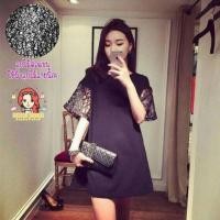 ราคา เดรสสีดำ ตัดแต่งแขนตาข่าย อก 38-44 อก 44-50 เสื้อผ้าคนอ้วน สาวอวบ สาวอ้วน ไซส์ใหญ่ bigsize plussize Dress (289799526)