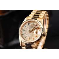 ราคา Rolex Rolex Weekly Diary Type 18K Gold 18038 ด้านหลังเพชร Gypsophila นาฬิกาผู้ชายนาฬิกากลไก (43975697370)