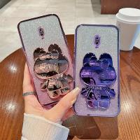ราคา โทรศัพท์กลับสําหรับOppo R17 Luxury Gradient Glitterแต่งหน้ากระจกกระต่ายพับซิลิโคนOppo R17 ปกหลังOppo R17 กรณีOppo R17 ฝาครอบOppo R 17 (57300540569)