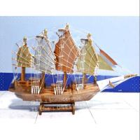 ราคา เรือนสำเภานำโชคไม้สักทอง เรือใบจีน (2247996498)