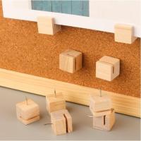 ราคา Ins ช่องเสียบการ์ดไม้ I-Shaped Nail Cork Board Felt Board ข้อความยึดไม่เจ็บเล็บศิลปะภาพ (44259603371)
