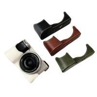 ราคา A6000 A6100 A6300 PU Half Base Bag Body Case Cover Protector Shell for Sony ILCE-6000 ILCE-6100 ILCE-6300 Camera (29619173468)